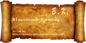 Blazsicsek Kandida névjegykártya